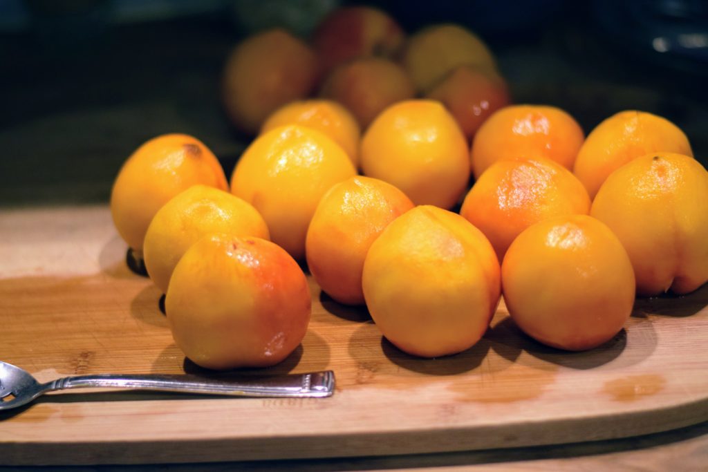 fresh pealed peaches