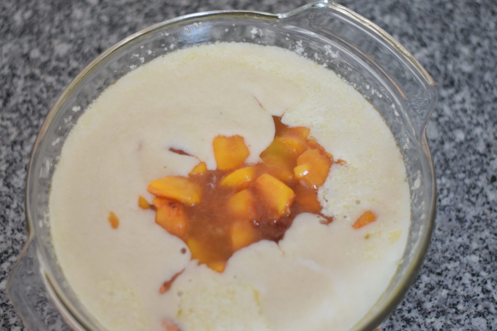 Peach Cobbler Ready for the Oven